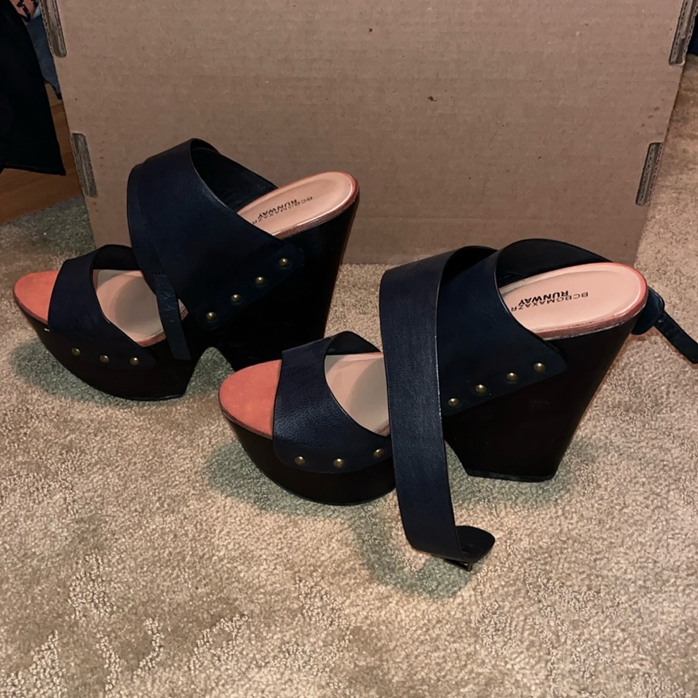 Black Platform Sandals - Perfect Condition - image 1